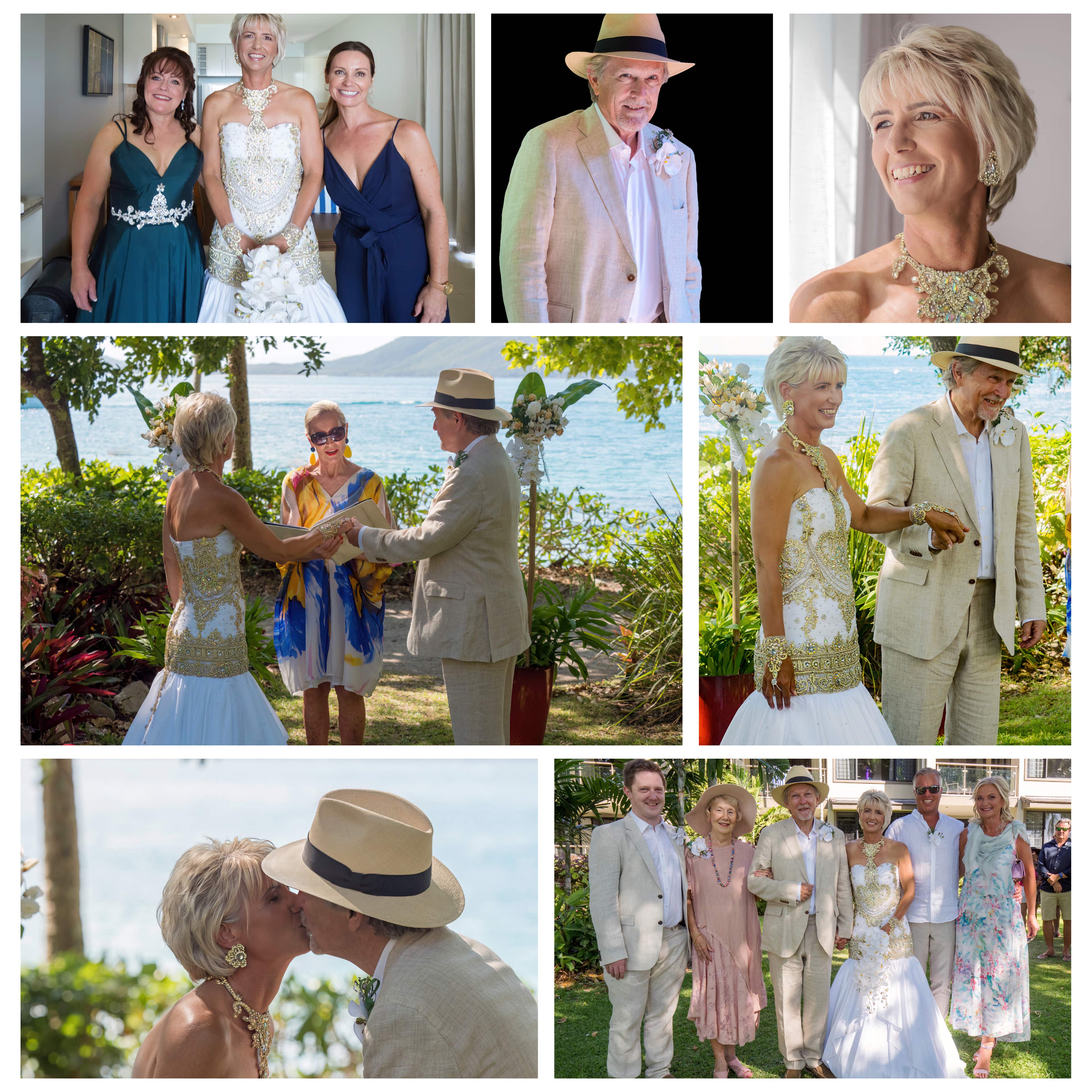 Montarge of Wedding photos on Fitsroy Island in North Queensland Australia
