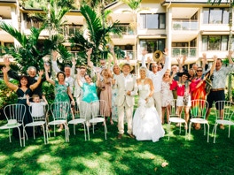 Group photo frtzroy Island wedding